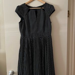 Adrianna Papelle Pleated Polka dot dress